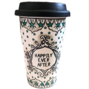 Home Essentials ceramic double walled travel mug, HAPPILY EVER AFTER